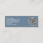 Eenvoudige Logo en QR-code Dusty Blue Grey Mini Visitekaartje (Achterkant)
