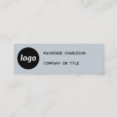 Eenvoudige Logo en QR Code Dusty Powder Blue Mini Visitekaartje (Voorkant)