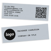 Eenvoudige Logo en QR Code Dusty Powder Blue Mini Visitekaartje