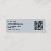 Eenvoudige Logo en QR Code Dusty Powder Blue Mini Visitekaartje (Achterkant)