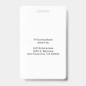 Eenvoudige Logo en QR Code Evenement Badge (Achterkant)