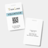 Eenvoudige Logo en QR Code Evenementen Badge (Voor- en achterkant)