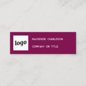 Eenvoudige Logo en QR Code Magenta Cherry Pink Mini Visitekaartje (Voorkant)