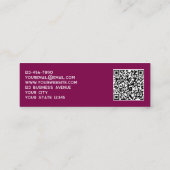 Eenvoudige Logo en QR Code Magenta Cherry Pink Mini Visitekaartje (Achterkant)