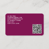 Eenvoudige Logo en QR Code Magenta Cherry Pink Visitekaartje (Achterkant)