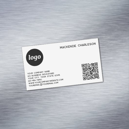 Eenvoudige Logo- en QR-code Magnetisch Visitekaartje (Voorbeeld)