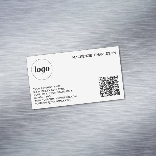 Eenvoudige Logo- en QR-code Magnetisch Visitekaartje (Voorbeeld)