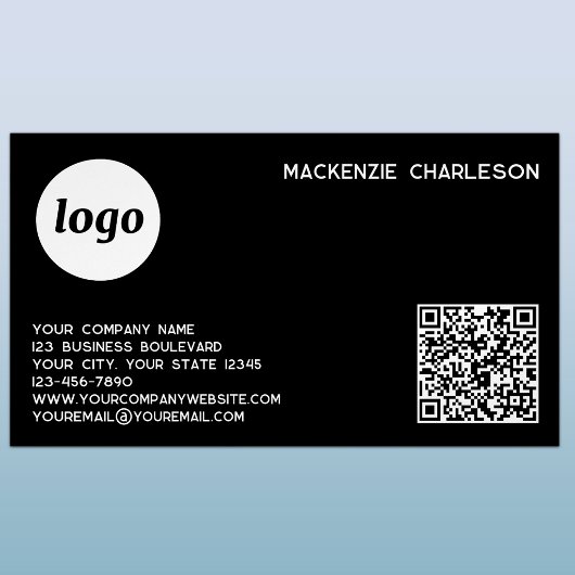 Eenvoudige logo en QR-code Magnetisch Visitekaartje