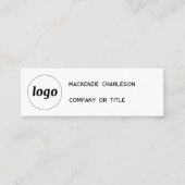 Eenvoudige Logo- en QR-code Mini Visitekaartje (Voorkant)