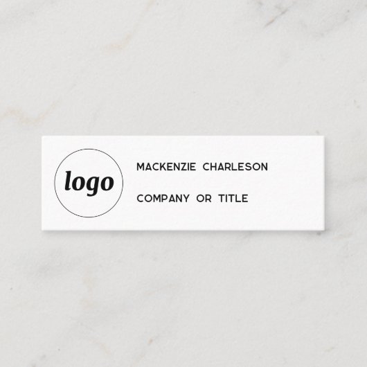 Eenvoudige Logo- en QR-code Mini Visitekaartje (Voorkant)