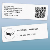 Eenvoudige Logo- en QR-code Mini Visitekaartje