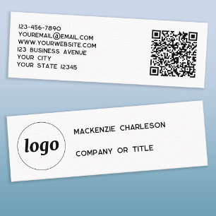 Eenvoudige Logo- en QR-code Mini Visitekaartje
