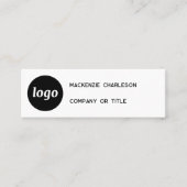 Eenvoudige Logo- en QR-code Mini Visitekaartje (Voorkant)