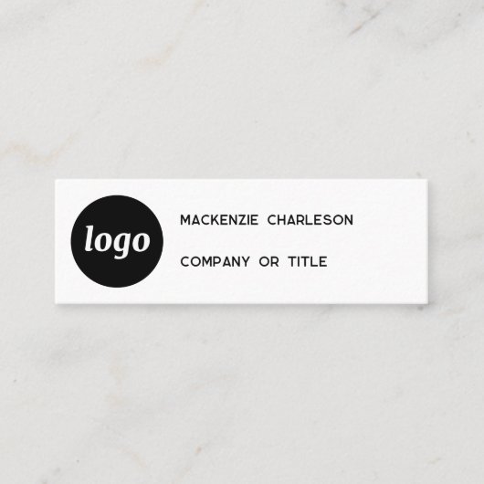 Eenvoudige Logo- en QR-code Mini Visitekaartje (Voorkant)