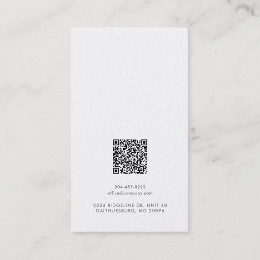 Eenvoudige Logo en QR-code Oorbellen Displaykaart Visitekaartje (Achterkant)