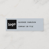 Eenvoudige Logo en QR Code Poeder Blauw Mini Visitekaartje (Voorkant)
