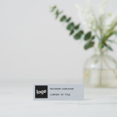 Eenvoudige Logo en QR Code Poeder Blauw Mini Visitekaartje (Staand voorkant)
