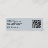 Eenvoudige Logo en QR Code Poeder Blauw Mini Visitekaartje (Achterkant)