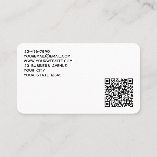 Eenvoudige Logo- en QR-code Visitekaartje (Achterkant)