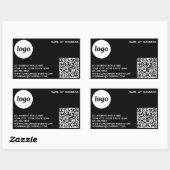Eenvoudige Logo- en QR-code zwart Rechthoekige Sticker (Vel)