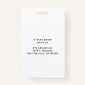 Eenvoudige Logo en QR-codegebeurtenis Badge (Achterkant)