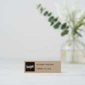 Eenvoudige Logo- en QR-codekraft Mini Visitekaartje (Staand voorkant)