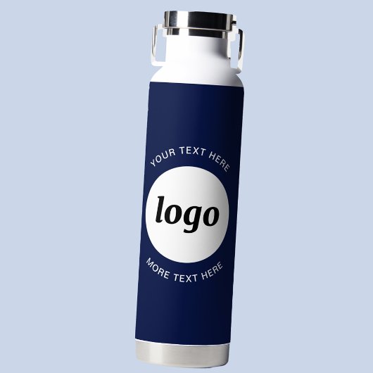 Eenvoudige Logo en Tekst Bedrijf Navy Blue Waterfles