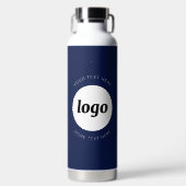 Eenvoudige Logo en Tekst Bedrijf Navy Blue Waterfles (Voorkant)