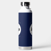 Eenvoudige Logo en Tekst Bedrijf Navy Blue Waterfles (Links)