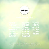 Eenvoudige Logo en Tekst Bedrijfs Openingstijden Raamsticker (Vel 3)