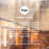 Eenvoudige Logo en Tekst Bedrijfsopeningstijden Raamsticker (Vel 2)
