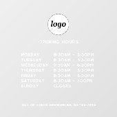 Eenvoudige Logo en Tekst Bedrijfsopeningstijden Raamsticker (Vel)