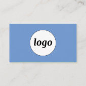 Eenvoudige Logo en tekst blauw Visitekaartje (Achterkant)