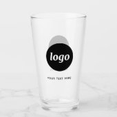 Eenvoudige Logo en tekst Business Beer Glass Glas (Voorkant)