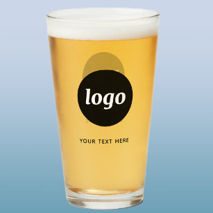 Eenvoudige Logo en tekst Business Beer Glass Glas