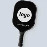Eenvoudige Logo en tekst Business Black Pickleball Paddle<br><div class="desc">Eenvoudige logo en aangepaste tekst voor uw bedrijf. Vervang de logo en de tekst met uw om aan te passen. Gebruik hen zelf,  geef hen aan uw werknemers en medewerkers,  verkoop hen aan klanten en cliënten of geef hen weg als promotiemateriaal om klantenloyaliteit te inspireren.</div>