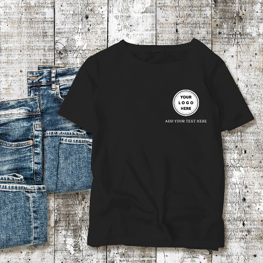 Eenvoudige Logo en tekst Business Black T-shirt