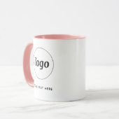 Eenvoudige Logo en tekst Business Branding Blush P Mok (Voorkant links)