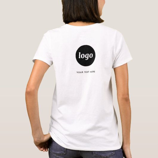 Eenvoudige Logo en tekst Business Crest en Back T-shirt (Achterkant)