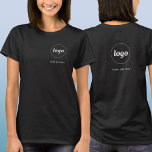 Eenvoudige Logo en tekst Business Crest en Back T-shirt<br><div class="desc">Eenvoudige logo en aangepaste tekst business t-shirt met dezelfde logo en tekst op de kam aan de voorkant, en aan de achterkant. Vervang de logo en tekst door uw eigen tekst om aan te passen. Draag ze zelf, geef ze aan uw medewerkers en collega's om als bedrijfsuniform te worden draag,...</div>