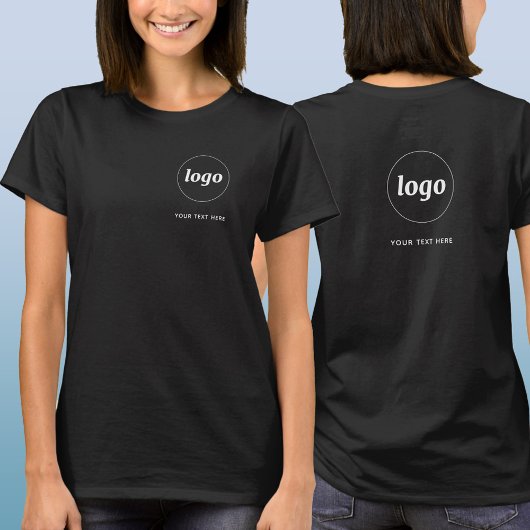Eenvoudige Logo en tekst Business Crest en Back T-shirt