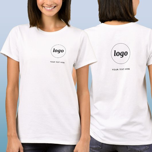 Eenvoudige Logo en tekst Business Crest en Back T-shirt