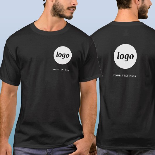 Eenvoudige Logo en tekst Business Crest en Back T-shirt
