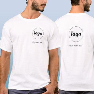 Eenvoudige Logo en tekst Business Crest en Back T-shirt