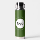 Eenvoudige Logo en tekst Business Forest Green Waterfles (Achterkant)