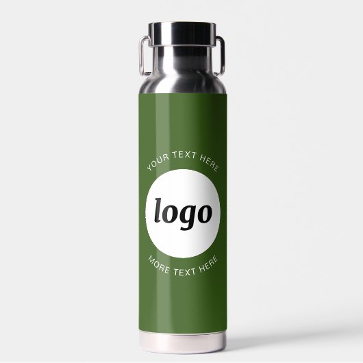 Eenvoudige Logo en tekst Business Forest Green Waterfles (Voorkant)