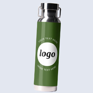 Eenvoudige Logo en tekst Business Forest Green Waterfles