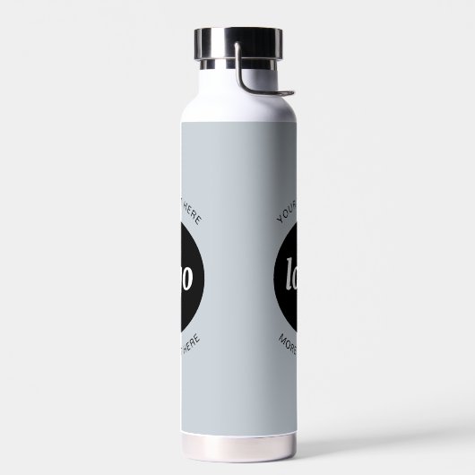 Eenvoudige Logo en tekst Business Powder Blue Waterfles (Links)