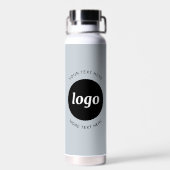 Eenvoudige Logo en tekst Business Powder Blue Waterfles (Achterkant)
