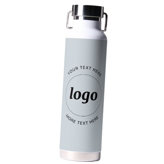 Eenvoudige Logo en tekst Business Powder Blue Waterfles